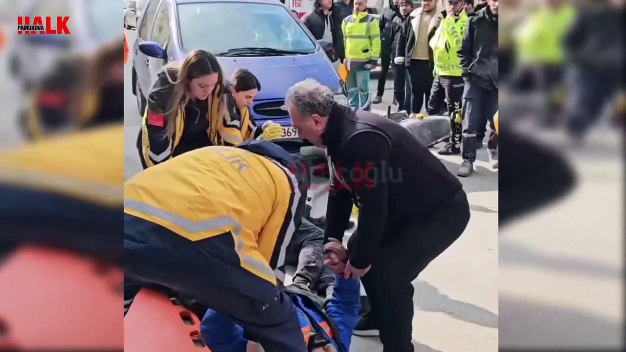 Pamukovalı Ömer motosikletle Edirne'de otomobile çarptı kaza güvenlik kamerasına yansıdı