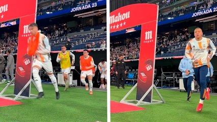 Real Madrid es el primer equipo en saltar al campo previo al derbi