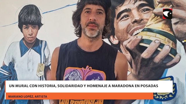 Un mural con historia, solidaridad y homenaje a Maradona en Posadas