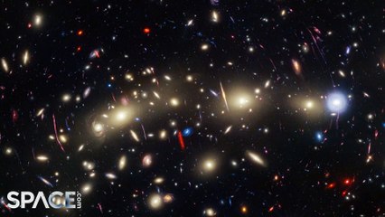 View Of Huge Galaxy Cluster Via James Webb And Hubble Telescopes
