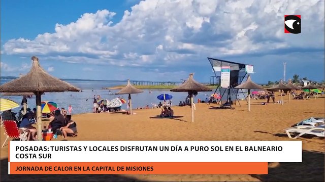 Posadas Turistas y locales disfrutan un día a puro sol en el balneario Costa Sur