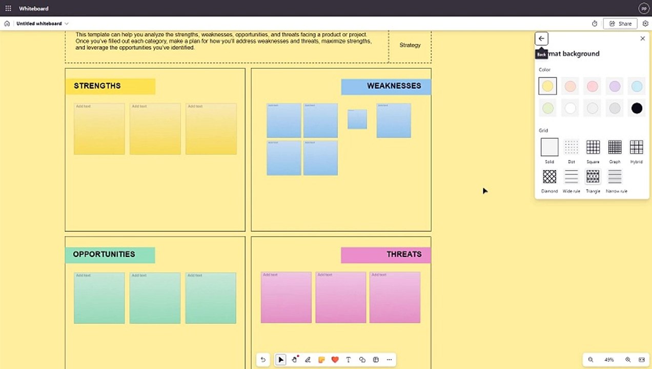 Microsoft Whiteboard Course Section 17 Format Background