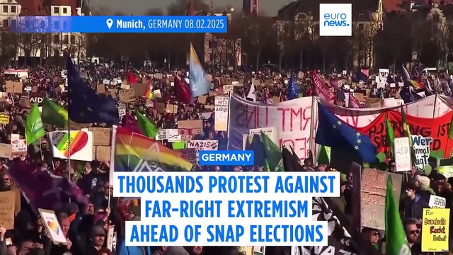 Thousands protest across Germany against far-right extremism ahead of snap elections