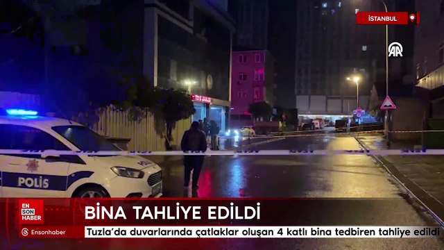 İstanbul'da duvarlarında çatlaklar oluşan 4 katlı bina tedbiren tahliye edildi