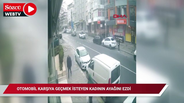 Otomobil karşıdan karşıya geçmek isteyen kadının ayağını ezdi