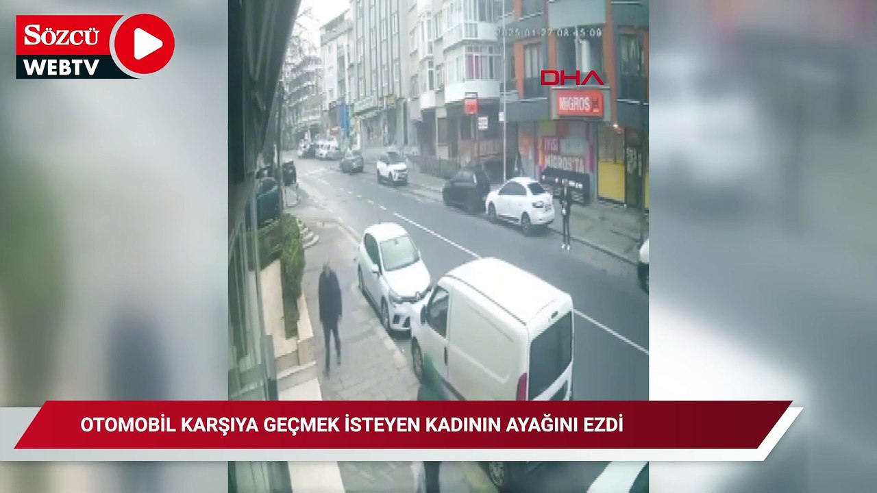 Otomobil karşıdan karşıya geçmek isteyen kadının ayağını ezdi