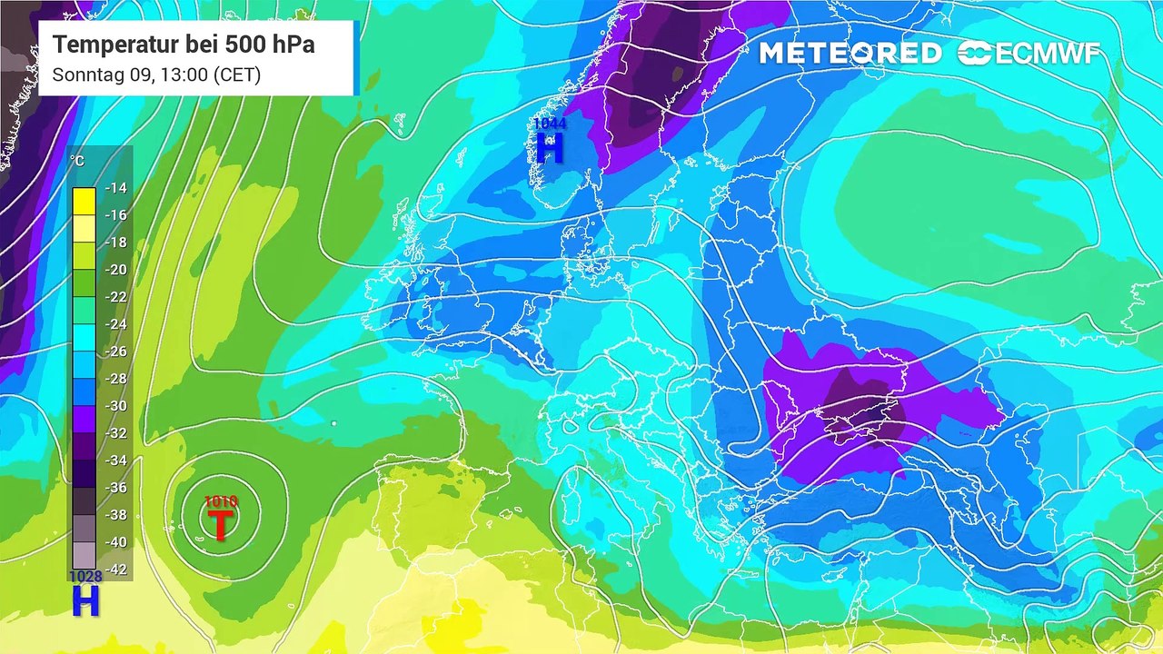 Höhentief, Schnee , Eisregen, Land