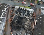 Scenes from the aftermath of the serious fire affecting units on Hayes Lane, Lye, Stourbridge.