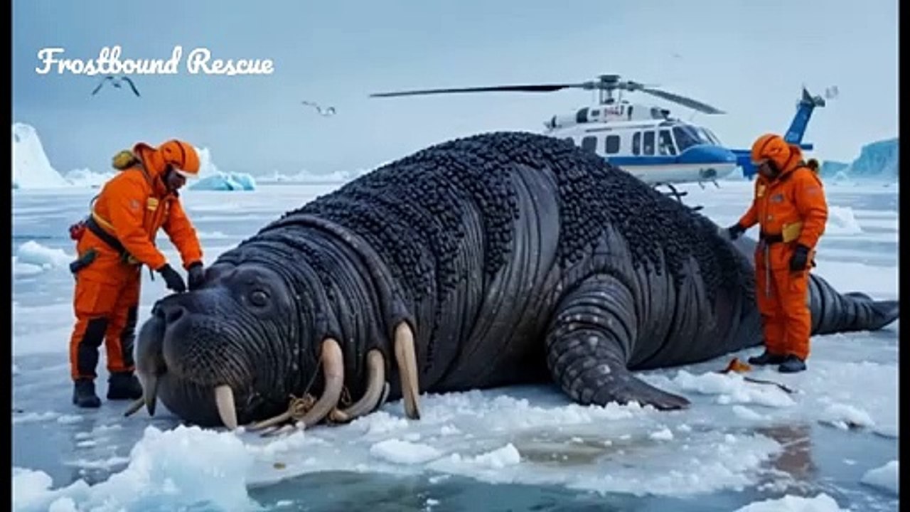 Brave Rescuers Airlift Parasite-Infested Walrus for Medical Help! 🦦❤️