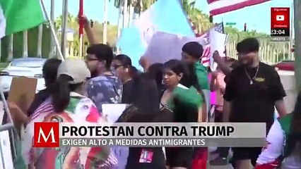 Protestan en Trump International contra políticas antiinmigrantes de Trump