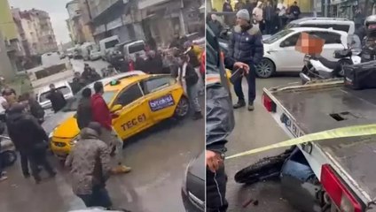 Pendik’te trafik tartışmasında aynasını kıran motokuryenin üzerine aracını sürdü