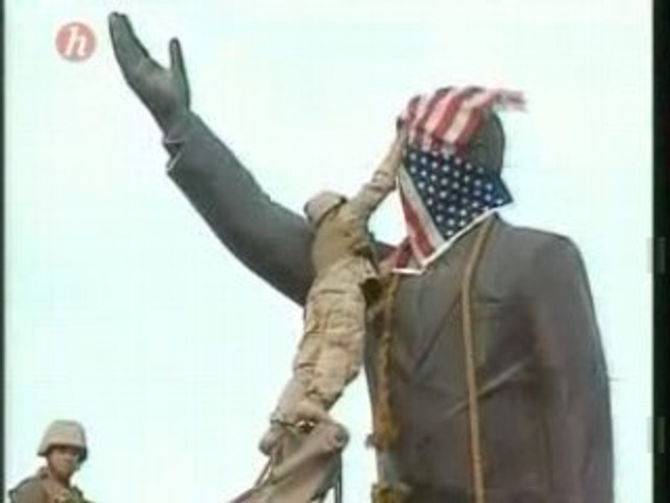Manipulation Statue Saddam Hussein