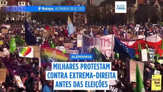 Centenas de milhares de pessoas protestam contra a extrema-direita em Munique