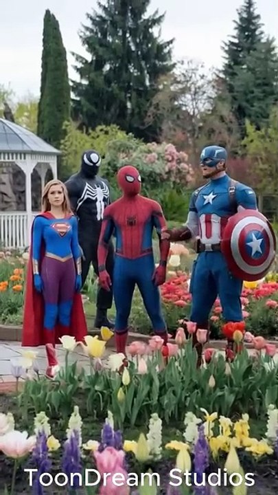 Superhero Showdown in the Garden: A Marvelous Encounter