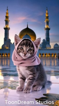 Adorable Kitten in a Mosque: A Heartwarming Scene