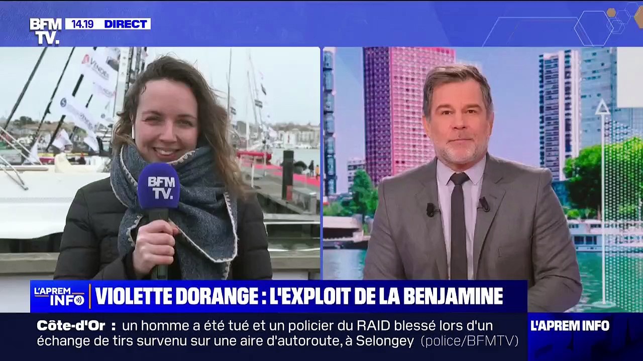 Vendée Globe: des fumigènes, des feux d'artifices et des cris de joie pour l'arrivée de Violette Dorange aux Sables-d'Olonne