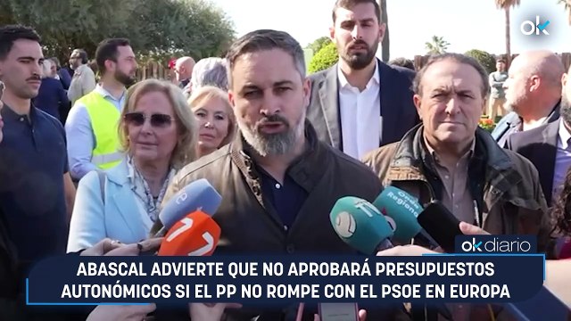 Abascal advierte que no aprobará presupuestos autonómicos si el PP no rompe con el PSOE en Europa