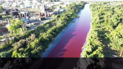 Argentina, un affluente del Rio de la Plata si colora di rosso
