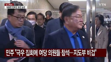 민주 "여당, 극우 집회에 의원들 참석...지도부 비겁" / YTN