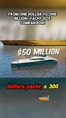 From One Dollar to One Billion_ Yacht Size Comparison!