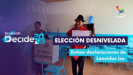 Candidato ecuatoriano Leonidas Iza no pudo declarar por interrupción de cuerpos de seguridad