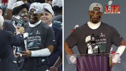 Super Bowl LIX: Jalen Hurts se emociona al hablar de su camino hacia ser campeón y MVP