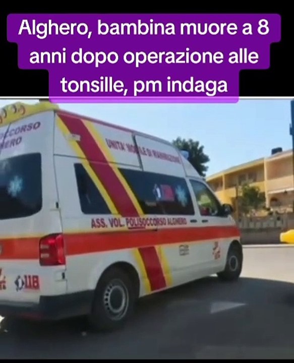 Alghero, bambina muore a 8 anni dopo operazione alle tonsille, pm indaga