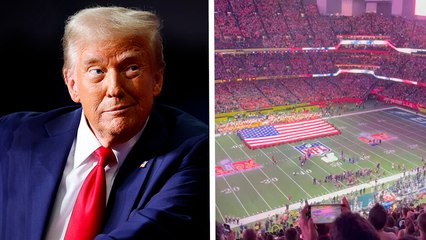 Donald Trump recibe gritos del público durante el himno en el Super Bowl LIX