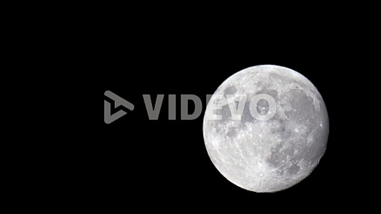 Time Lapse Of Large Full Moon Rising In Night Sky, Astronomy Time Lapse