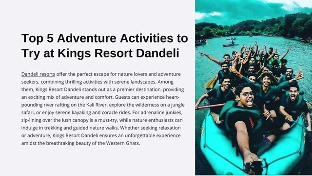 Top 5 Adventure Activities to Try at Kings Resort Dandeli
