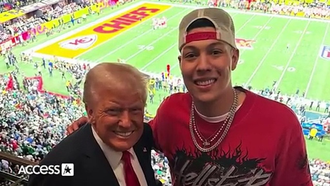 President Trump Poses with Jackson Mahomes at Super Bowl 2025: super bowl
