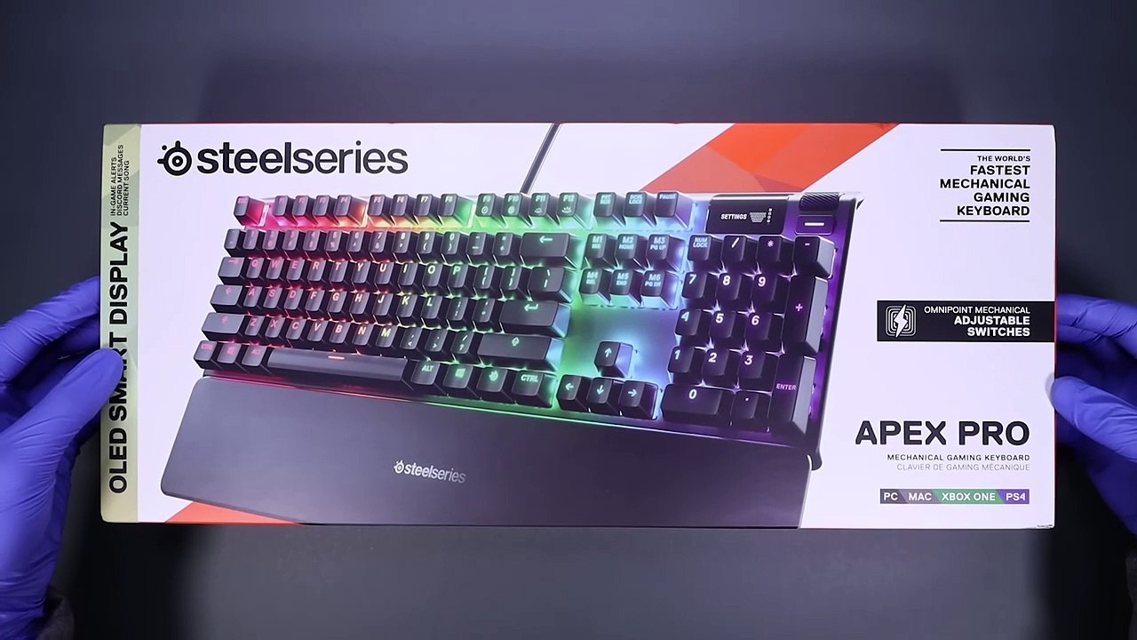 SteelSeries Apex Pro Mechanical Gaming Keyboard Unboxing - ASMR