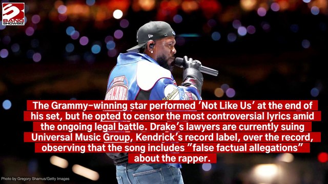 Kendrick Lamar performs censored version of Drake diss track at Super Bowl half-time show