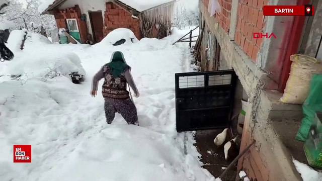 Bartın'ın yüksek kesimlerinde kar yağışı etkisini artırdı