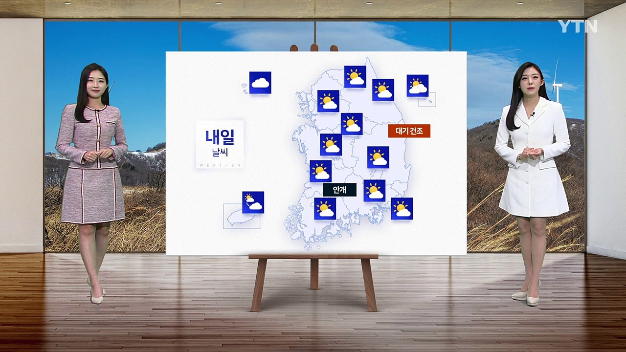 [날씨] 내일 낮부터 추위 풀려...전국적으로 맑은 하늘 / YTN