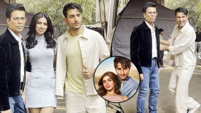 Team Nadaaniyan: Ibrahim Ali Khan, Karan Johar & Khushi Kapoor's Funniest Chit-Chat With Paps