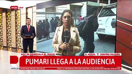 Pumari llega el tribunal de La Paz para el reinicio del juicio por la crisis de 2019