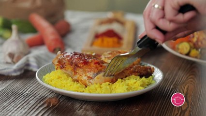 بالفيديو، أفضل وصفة دجاج مشوي بالخضار