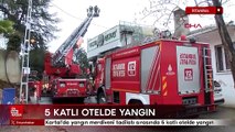Kartal'da yangın merdiveni tadilatı sırasında 5 katlı otelde yangın
