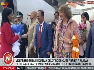 Vpdta. Delcy Rodríguez llega a la India para participar en la semana de la energía