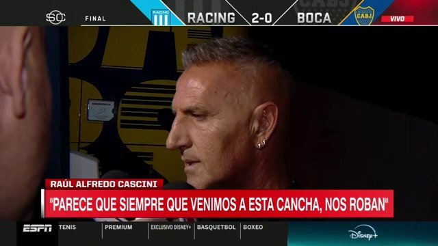 Cada vez que venimos a esta cancha, nos roban : Raúl Cascini sobre Falcón Pérez en el Racing vs Boca