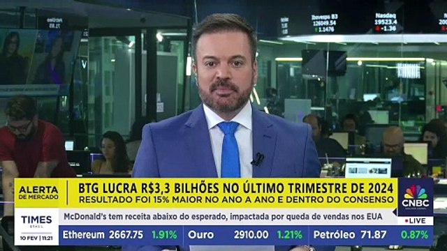 ALERTA DE MERCADO: BTG Pactual lucra R$ 3,3 bilhões no último trimestre de 2024