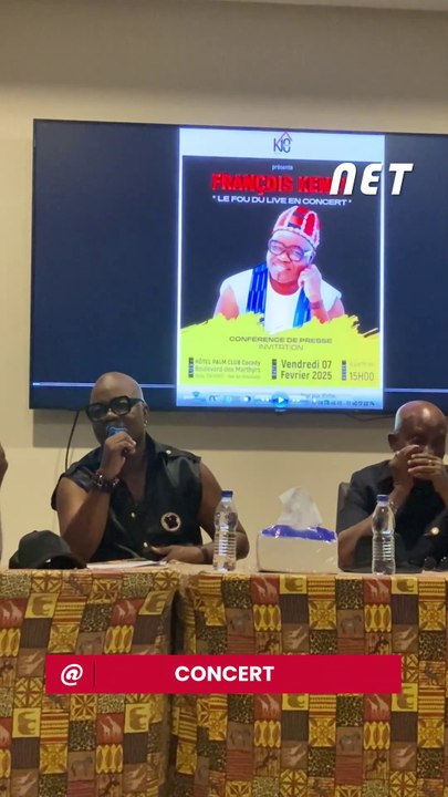François Kency rend hommage à Clotilde Drogba lors d’une conférence de presse annonçant son concert  " Cohésion " le 3 mai 2025.