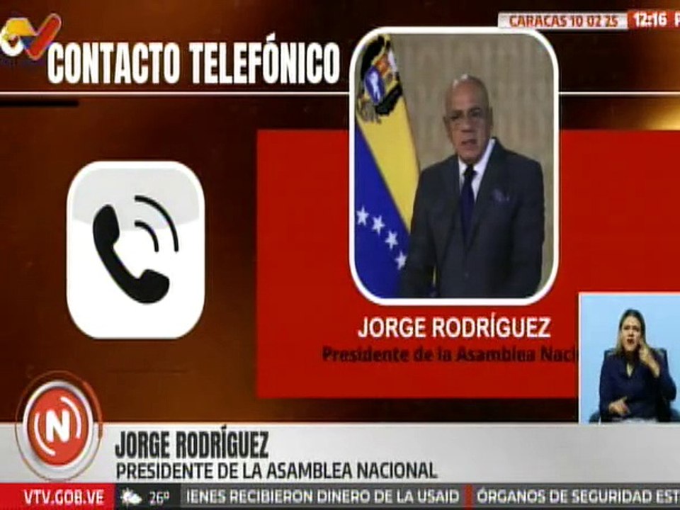 Pdte. AN Jorge Rodríguez llama a Colombia a actuar ante acciones bélicas dirigidas contra Venezuela