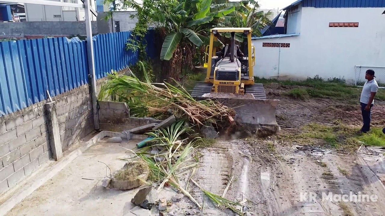 Wonderful New Project!! Bulldozer Komatsu D31Px Push Soil Filling Flooded Garbage Pond _ 5ton Truck