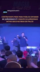 Show do MC Joãozinho VT é interrompido com briga no palco; assista