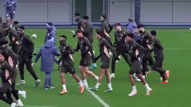 Pep Guardiola leads Manchester City training ahead of massive Real Madrid UCL play-off first leg