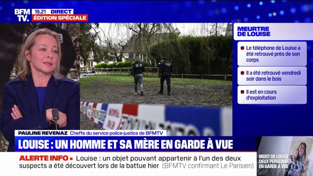 Meurtre de Louise: une amie de la fillette a confié aux enquêteurs avoir vu Louise se diriger vers le bois avec un homme en doudoune sombre