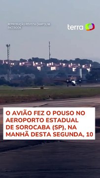 Avião faz pouso de 'barriga' em aeroporto interior de São Paulo #shorts