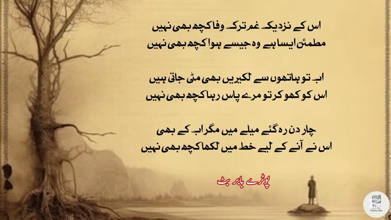 Wafa Kuch bhi nahi .... Urdu beautiful sad gazal poetry shayari status 🥀💔